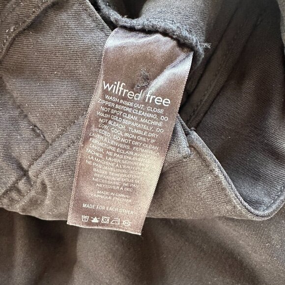 ARITZIA Wilfred Free Black Denim like Wide Leg Trousers Pants Size 00 - Picture 7 of 9